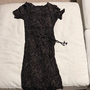 Lucy Paris Black and Tan Midi Dress